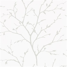 Branching Out Textured Block Print Off-White Wallpaper