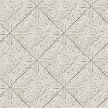 Brandi Grey Tin Tile Wallpaper