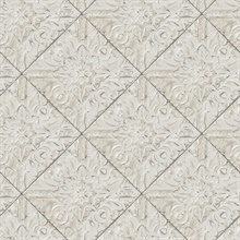 Brandi Grey Tin Tile Wallpaper