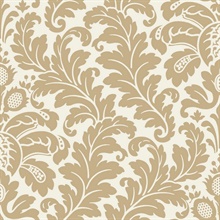 Brass Foil Modern Romance Large Damask Wallpaper