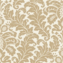 Brass Foil Modern Romance Large Damask Wallpaper