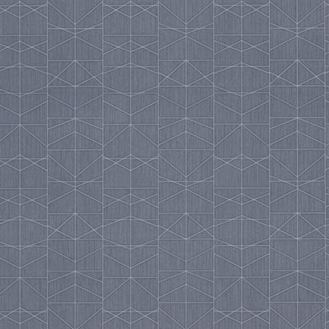 Braxton Blue Geometric 54" Commercial Grade Wallpaper