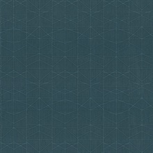 Braxton Teal Geometric 54" Commercial Grade Wallpaper
