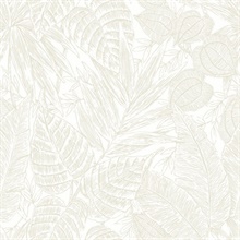 Brentwood Bone Textured Palm Leaves Wallpaper