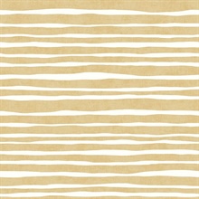 Brianna Horizontal Striped Gold Wallpaper