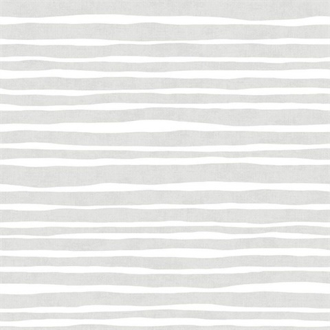 Brianna Horizontal Striped Silver Wallpaper
