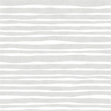 Brianna Horizontal Striped Silver Wallpaper