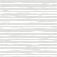 Brianna Horizontal Striped Silver Wallpaper