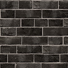 Brick Ebony Peel and Stick Wallpaper
