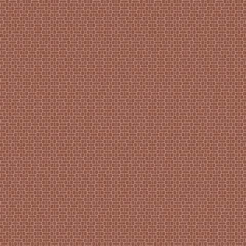 Brick Red Textured Geometric Oval  Wallpaper