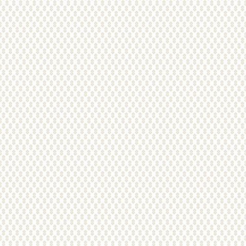 Brioni Beige French Floral Stamp Wallpaper