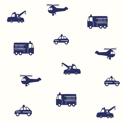 Briony Navy Work Vehicles Wallpaper
