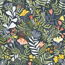 Brittsommar Navy Woodland Floral Wallpaper