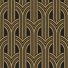 Broadway Arches Antique Gold 1920s Art Deco Wallpaper