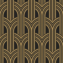 Broadway Arches Antique Gold 1920s Art Deco Wallpaper