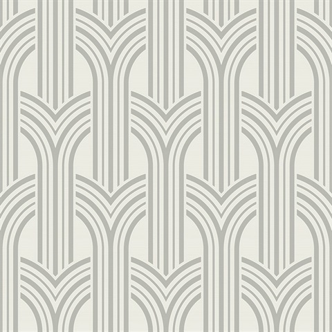 Broadway Arches Chrome 1920s Art Deco Wallpaper