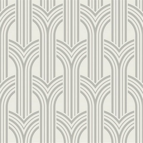 Broadway Arches Chrome 1920s Art Deco Wallpaper