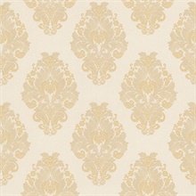 Bromley Beige Satin Damask