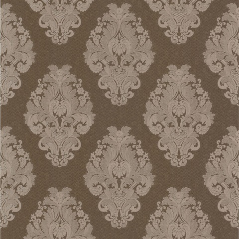 Bromley Brown Satin Damask