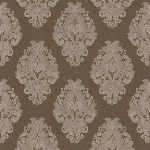 Bromley Brown Satin Damask