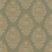 Bromley Olive Satin Damask