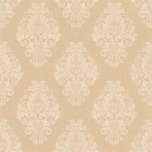 Bromley Peach Satin Damask