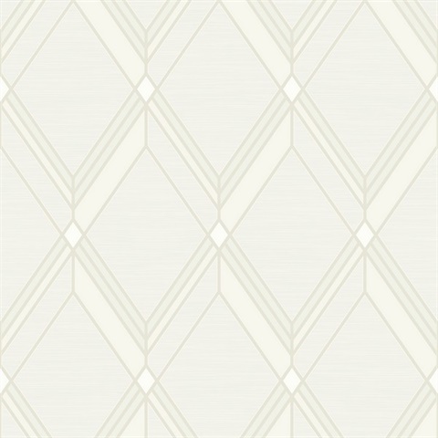 Brooklyn Diamond Metallic Pearl 1920s Art Deco Wallpaper