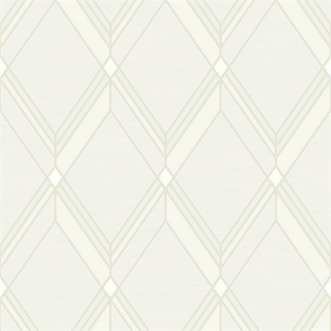 Brooklyn Diamond Metallic Pearl 1920s Art Deco Wallpaper