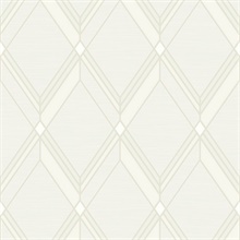 Brooklyn Diamond Metallic Pearl 1920s Art Deco Wallpaper