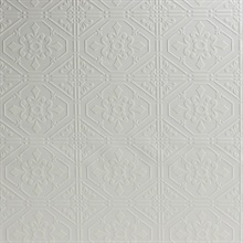 Brooklyn White Tin Paintable Wallpaper