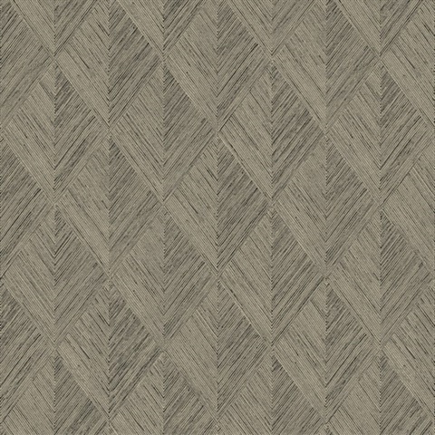 Brown Belmont Woven Diamond Wood Wallpaper