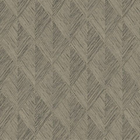 Brown Belmont Woven Diamond Wood Wallpaper