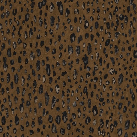 Brown & Black Faux Leopard Skin Wallpaper