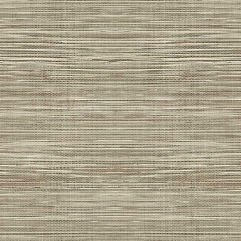 Brown Coarse Blend Grass Textile String Wallpaper
