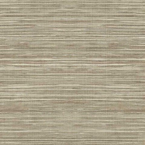 Brown Coarse Blend Grass Textile String Wallpaper
