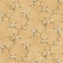 Brown Country Rose Vine Wallpaper