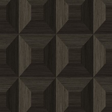 Brown Faux Wood Geomtric Square Wallpaper