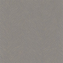 Brown & Gold Metallic Abstract Textured Branches Wallpaper