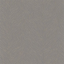 Brown & Gold Metallic Abstract Textured Branches Wallpaper