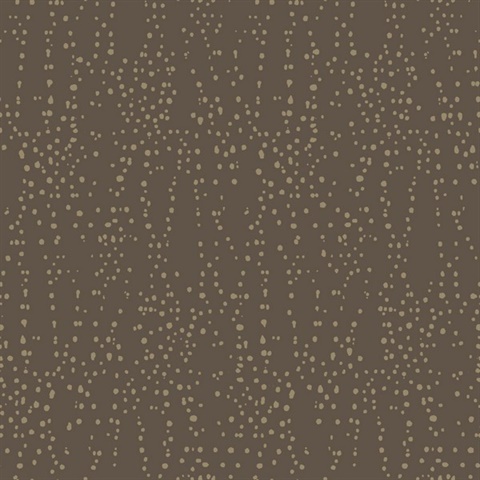 Brown & Gold Star Struck Metallic Dots Wallpaper