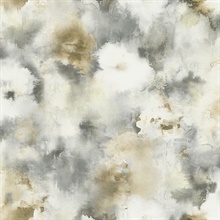 Brown, Gray & White Commercial Abstract Floral Wallpaper