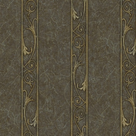 Brown Kylan Stripe Wallpaper