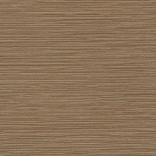 Brown Ramie Faux Weave Horizontal Textured Wallpaper