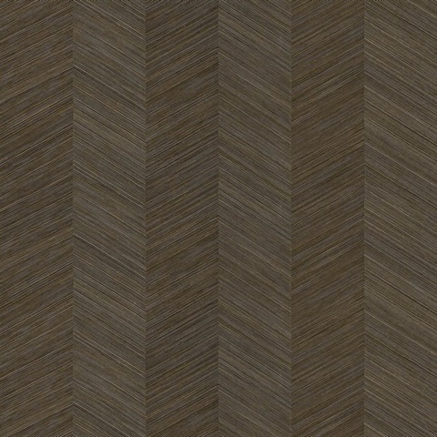 Brown Sisal Vertical Chevron Stripe Wallpaper