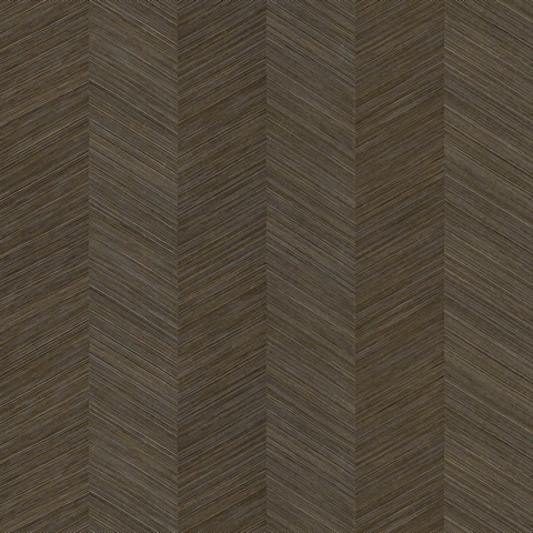 Brown Sisal Vertical Chevron Stripe Wallpaper