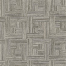 Brown Tesselle Faux Concrete Textured Parquet Wallpaper