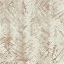 Brown Textural Impremere Leaf Wallpaper