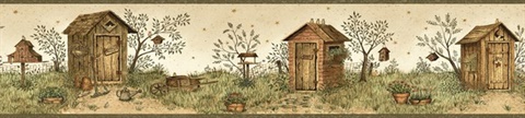 Brown Twain Sand Garden Outhouse Portrait Border