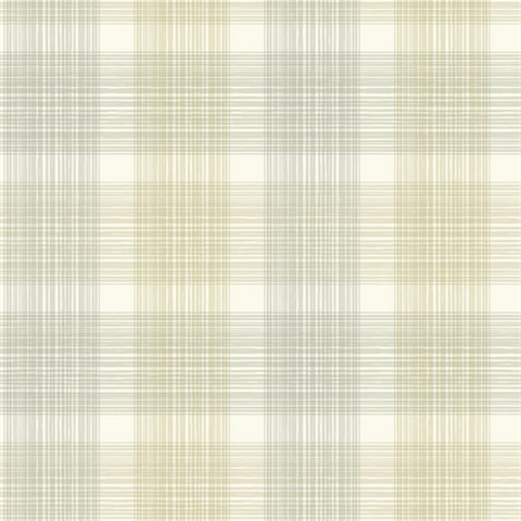 Brown, White & Grey Commercial Plaid Wallpaper