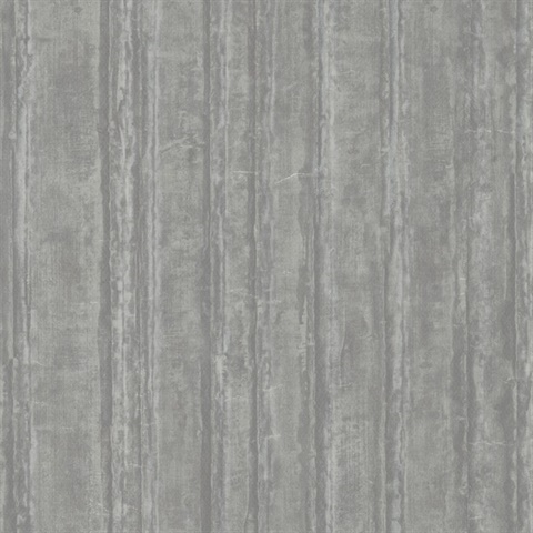 Brushed Nickel Metallic Faux Vintage Tin Wallpaper